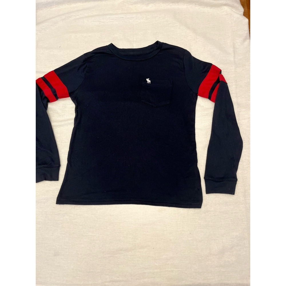 Abercrombie Fitch Youth Sz 13/14  Long Sleeve T Shirt Soft & Stretchy Navy Blue
